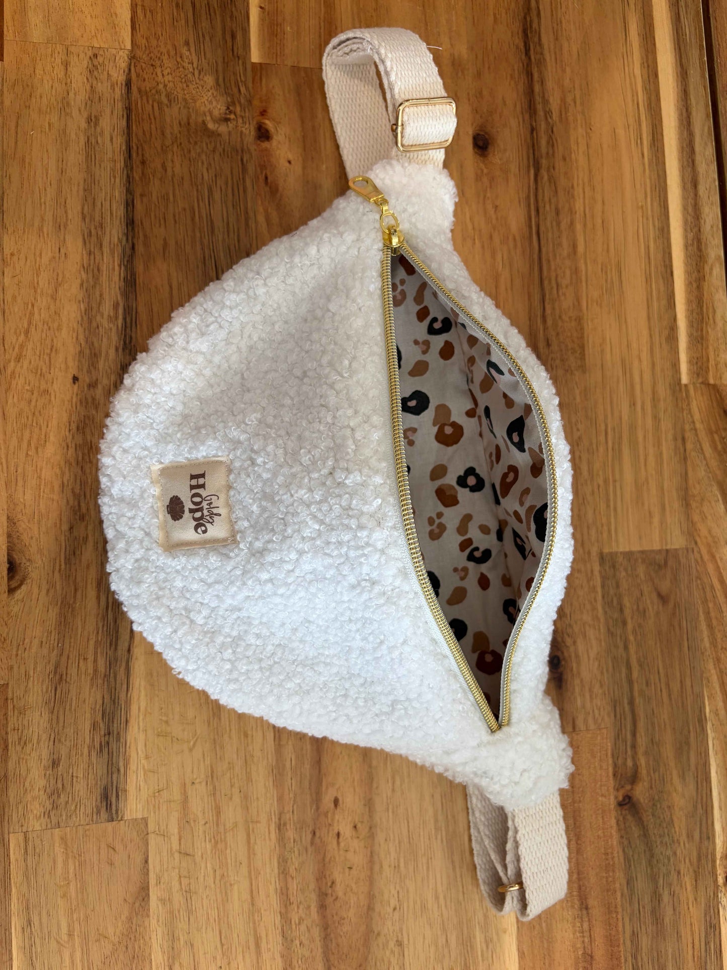 Sac Banane Ma Goldy Junior Bouclette Blanc